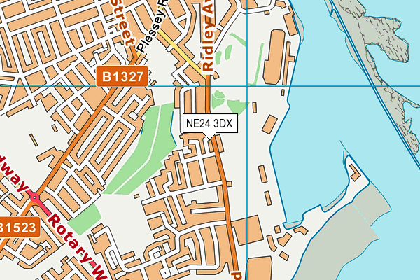 NE24 3DX map - OS VectorMap District (Ordnance Survey)