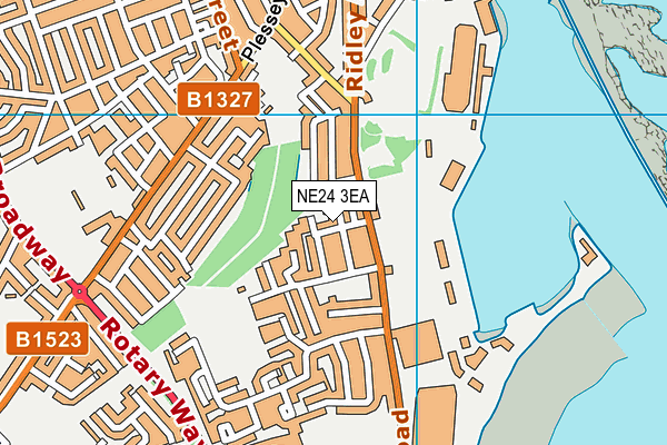 NE24 3EA map - OS VectorMap District (Ordnance Survey)