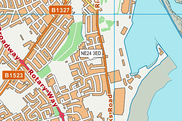 NE24 3ED map - OS VectorMap District (Ordnance Survey)