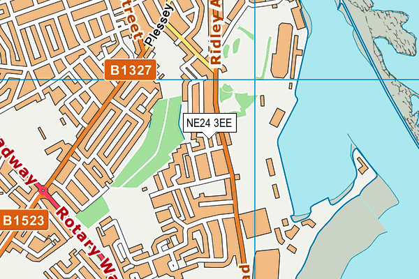 NE24 3EE map - OS VectorMap District (Ordnance Survey)