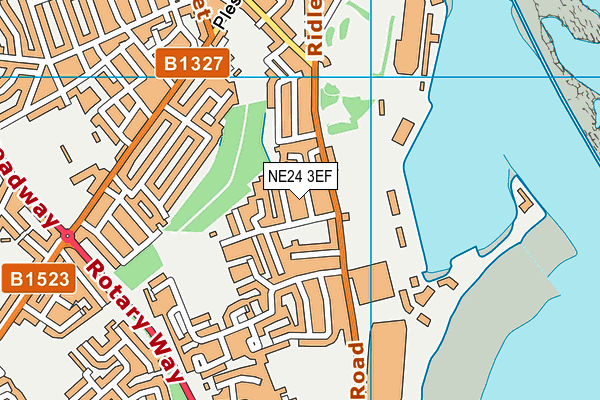 NE24 3EF map - OS VectorMap District (Ordnance Survey)