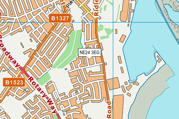 NE24 3EG map - OS VectorMap District (Ordnance Survey)