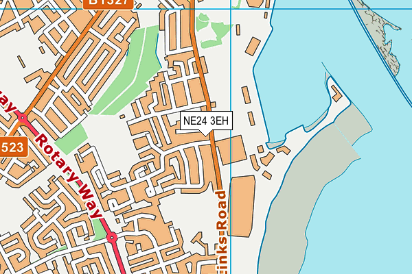 NE24 3EH map - OS VectorMap District (Ordnance Survey)
