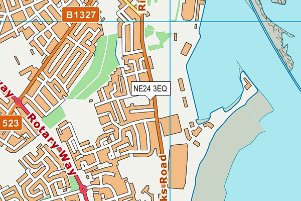 NE24 3EQ map - OS VectorMap District (Ordnance Survey)