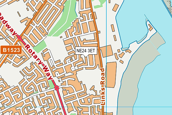 NE24 3ET map - OS VectorMap District (Ordnance Survey)