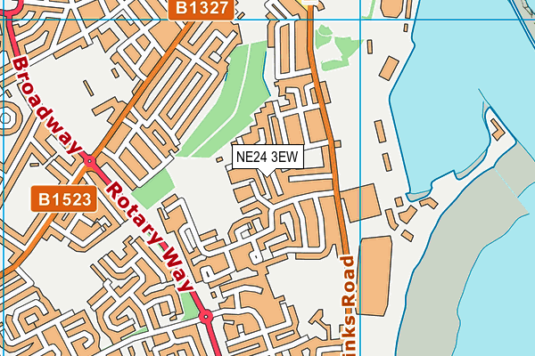 NE24 3EW map - OS VectorMap District (Ordnance Survey)