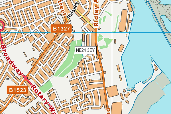 NE24 3EY map - OS VectorMap District (Ordnance Survey)