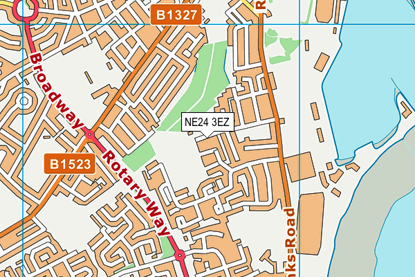 Wensleydale Park Playing Fields map (NE24 3EZ) - OS VectorMap District (Ordnance Survey)
