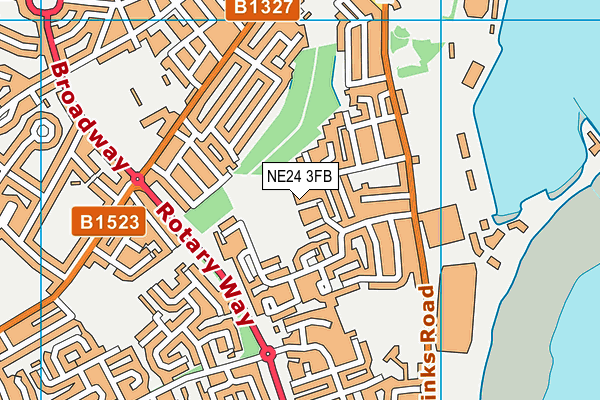 NE24 3FB map - OS VectorMap District (Ordnance Survey)