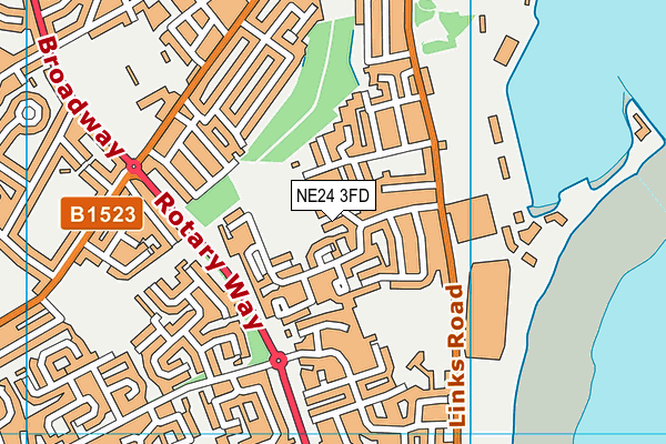 NE24 3FD map - OS VectorMap District (Ordnance Survey)