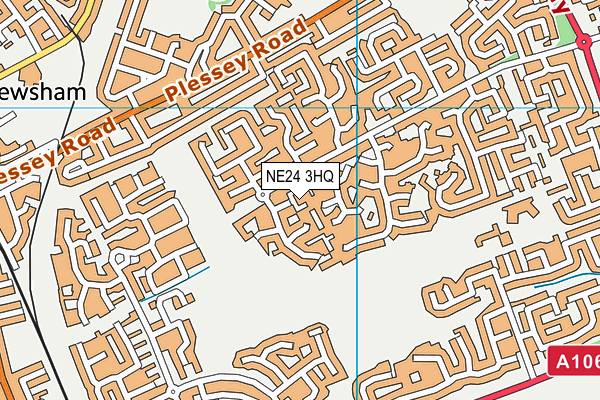 NE24 3HQ map - OS VectorMap District (Ordnance Survey)