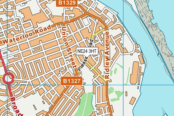 NE24 3HT map - OS VectorMap District (Ordnance Survey)