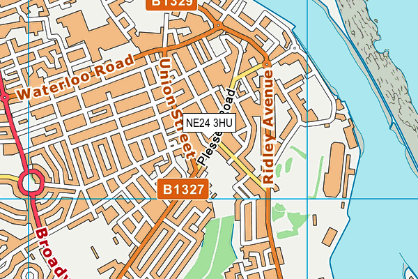 NE24 3HU map - OS VectorMap District (Ordnance Survey)