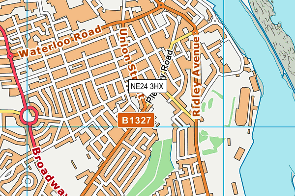 NE24 3HX map - OS VectorMap District (Ordnance Survey)