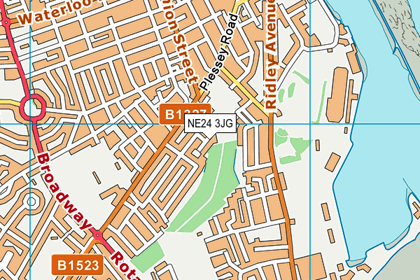 NE24 3JG map - OS VectorMap District (Ordnance Survey)