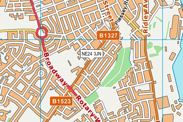 NE24 3JN map - OS VectorMap District (Ordnance Survey)