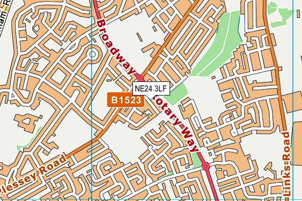 NE24 3LF map - OS VectorMap District (Ordnance Survey)