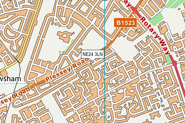 NE24 3LN map - OS VectorMap District (Ordnance Survey)