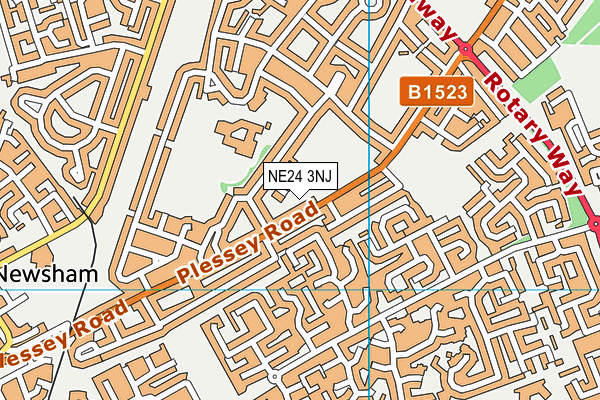 NE24 3NJ map - OS VectorMap District (Ordnance Survey)