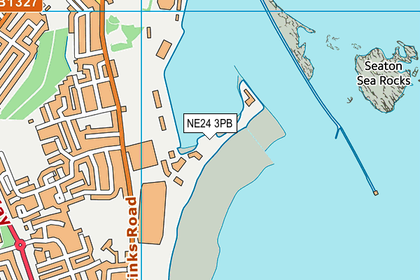 NE24 3PB map - OS VectorMap District (Ordnance Survey)