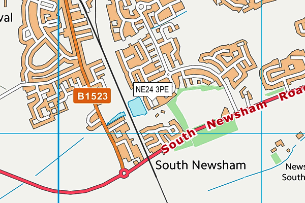 NE24 3PE map - OS VectorMap District (Ordnance Survey)