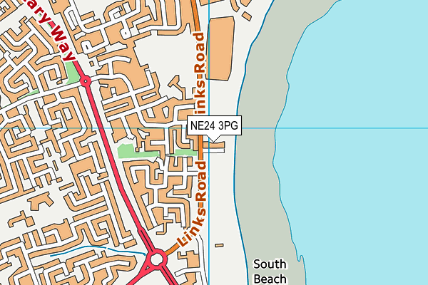 NE24 3PG map - OS VectorMap District (Ordnance Survey)