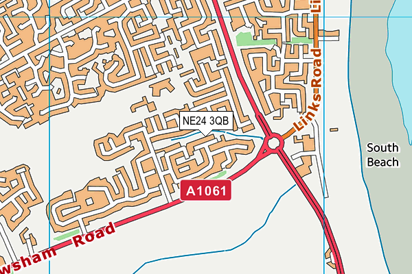 NE24 3QB map - OS VectorMap District (Ordnance Survey)