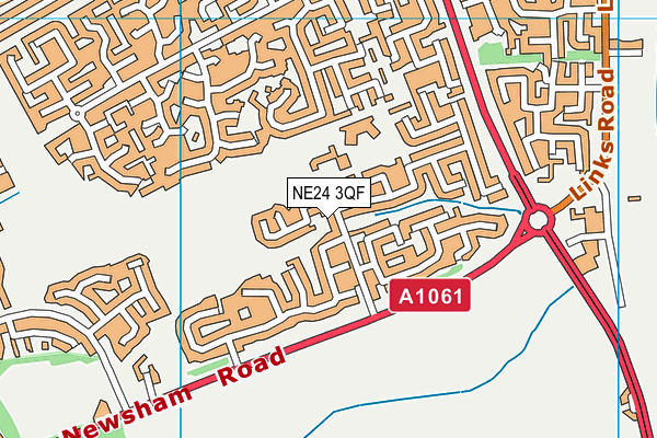 NE24 3QF map - OS VectorMap District (Ordnance Survey)