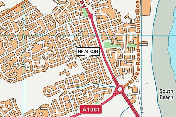 NE24 3QN map - OS VectorMap District (Ordnance Survey)