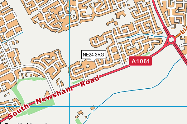 NE24 3RG map - OS VectorMap District (Ordnance Survey)