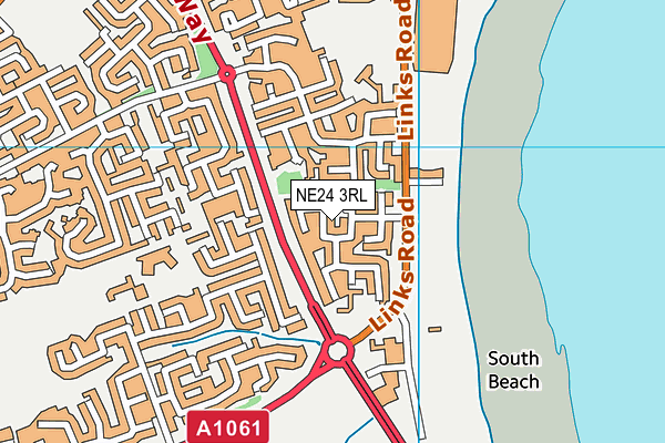 NE24 3RL map - OS VectorMap District (Ordnance Survey)