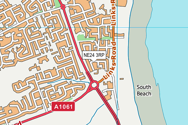 NE24 3RP map - OS VectorMap District (Ordnance Survey)