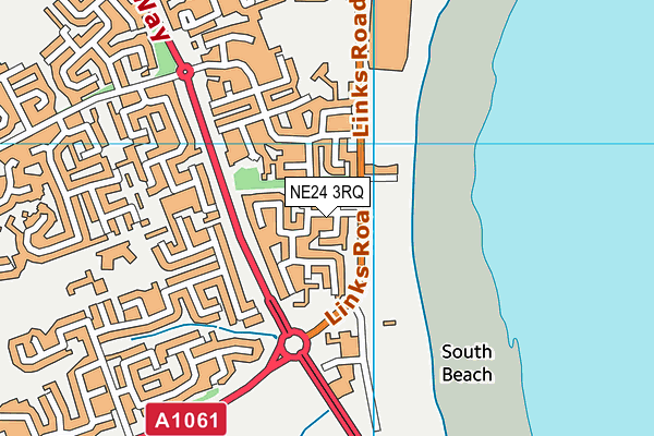 NE24 3RQ map - OS VectorMap District (Ordnance Survey)