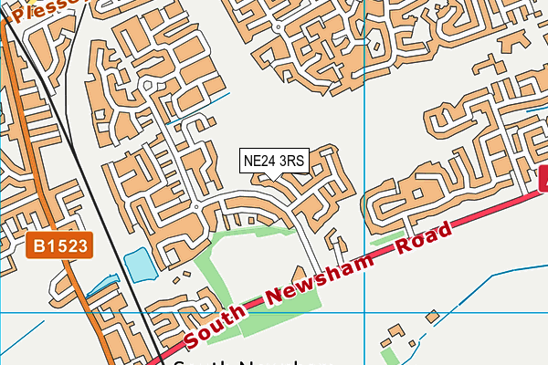 NE24 3RS map - OS VectorMap District (Ordnance Survey)