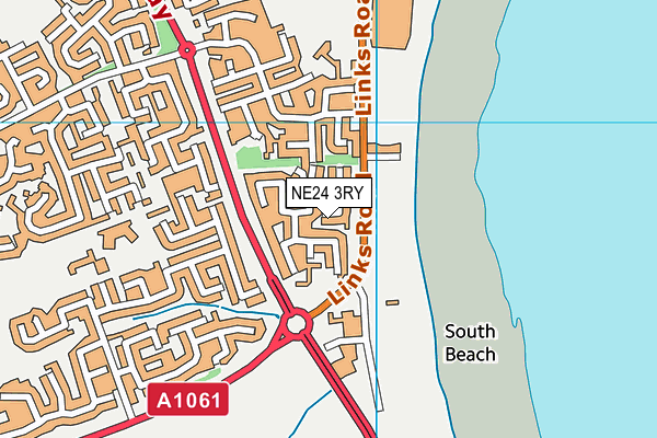 NE24 3RY map - OS VectorMap District (Ordnance Survey)
