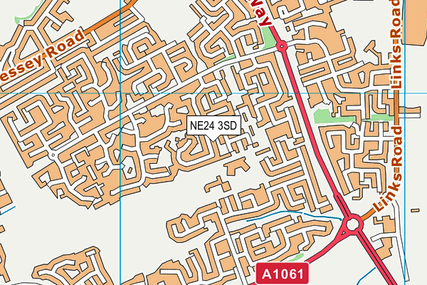 NE24 3SD map - OS VectorMap District (Ordnance Survey)