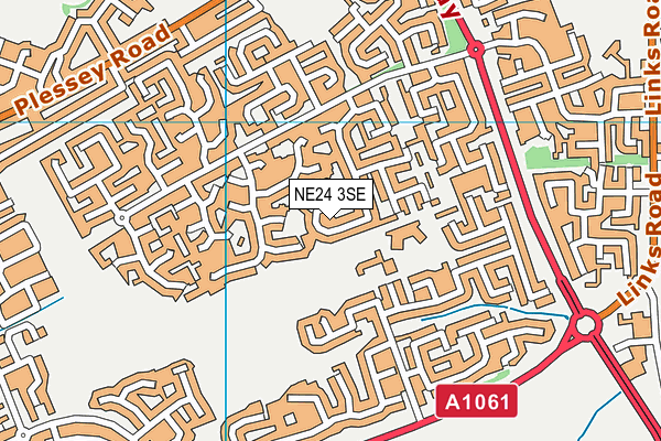 NE24 3SE map - OS VectorMap District (Ordnance Survey)