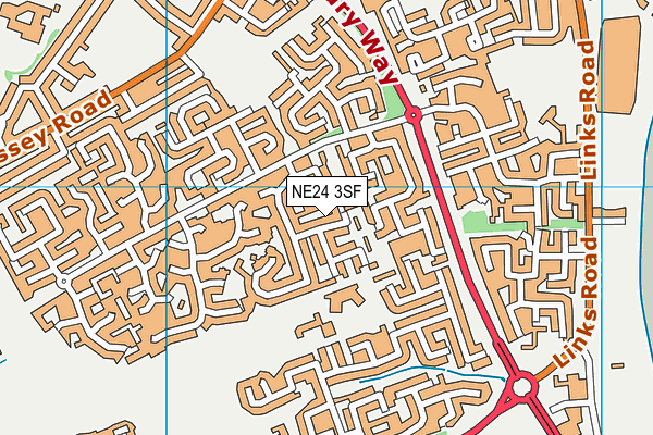 NE24 3SF map - OS VectorMap District (Ordnance Survey)