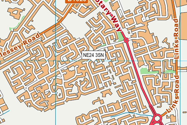 NE24 3SN map - OS VectorMap District (Ordnance Survey)