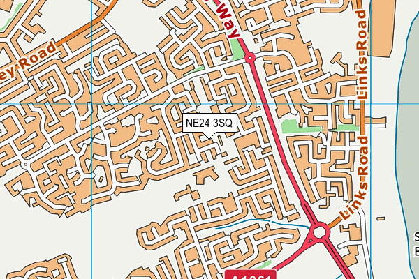 NE24 3SQ map - OS VectorMap District (Ordnance Survey)