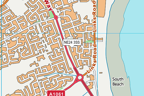 NE24 3SS map - OS VectorMap District (Ordnance Survey)