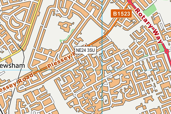 NE24 3SU map - OS VectorMap District (Ordnance Survey)