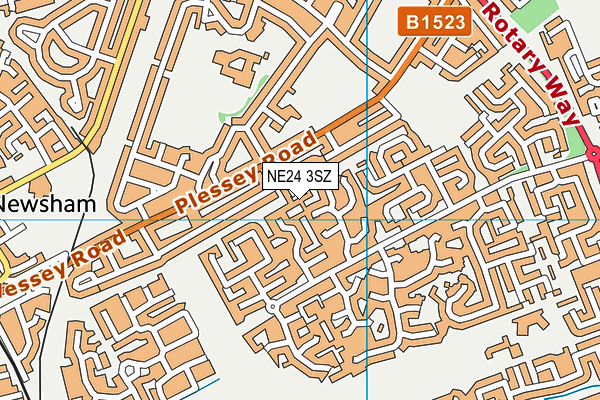 NE24 3SZ map - OS VectorMap District (Ordnance Survey)