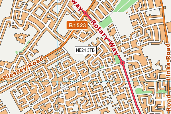 NE24 3TB map - OS VectorMap District (Ordnance Survey)