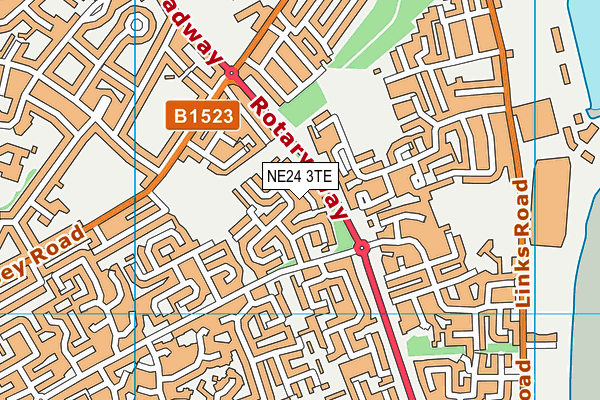 NE24 3TE map - OS VectorMap District (Ordnance Survey)