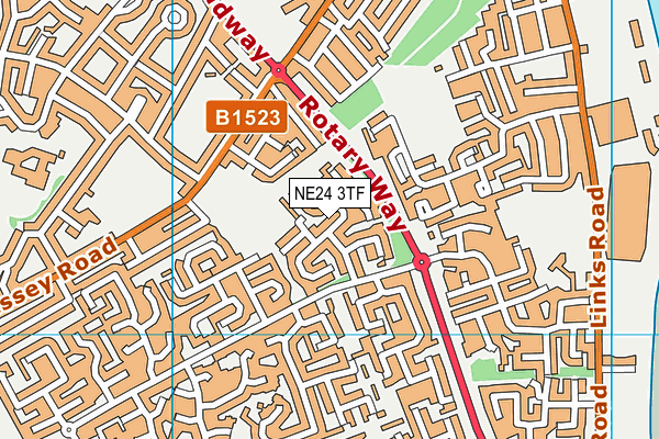 NE24 3TF map - OS VectorMap District (Ordnance Survey)