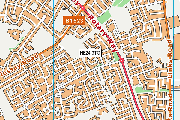 NE24 3TG map - OS VectorMap District (Ordnance Survey)