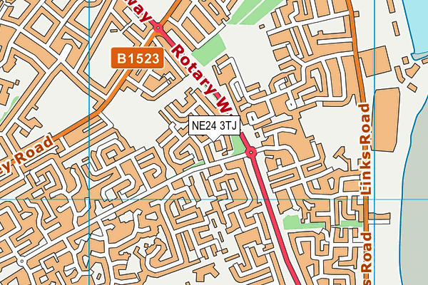 NE24 3TJ map - OS VectorMap District (Ordnance Survey)