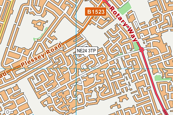 NE24 3TP map - OS VectorMap District (Ordnance Survey)