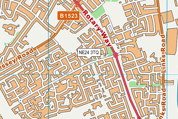 NE24 3TQ map - OS VectorMap District (Ordnance Survey)